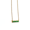 Emerald Baguette Bar Necklace