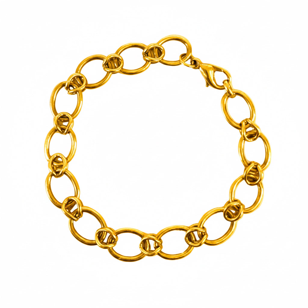 Vintage 9ct Gold Trombone Link Bracelet