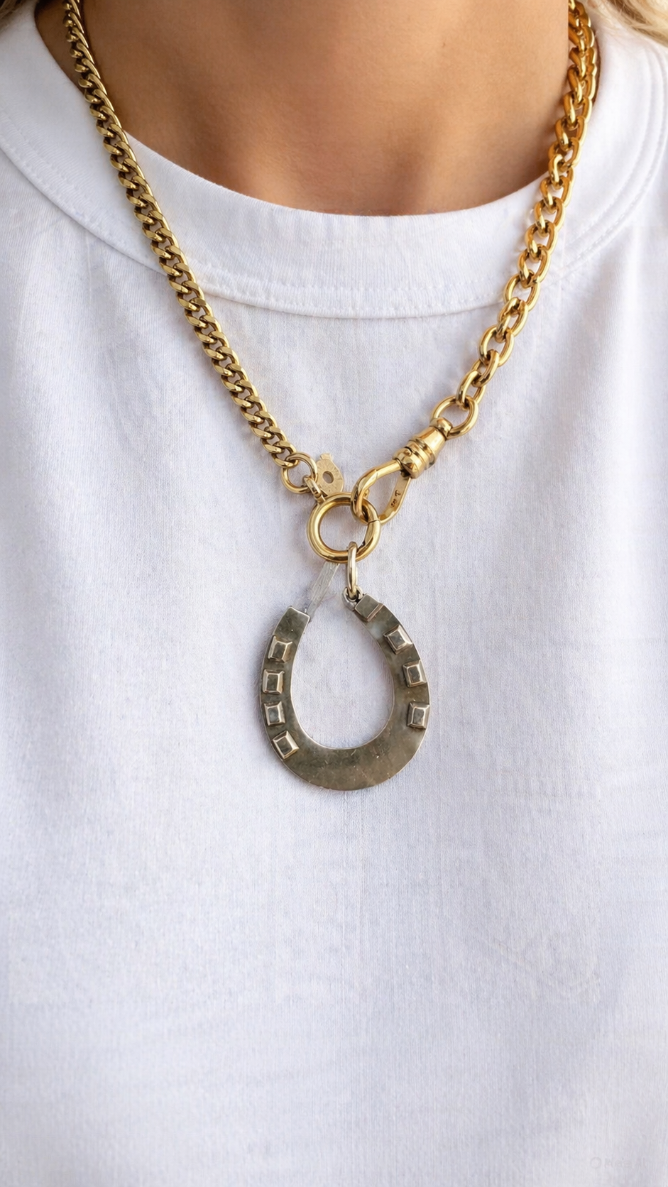 Victorian Studded Horseshoe Pendant