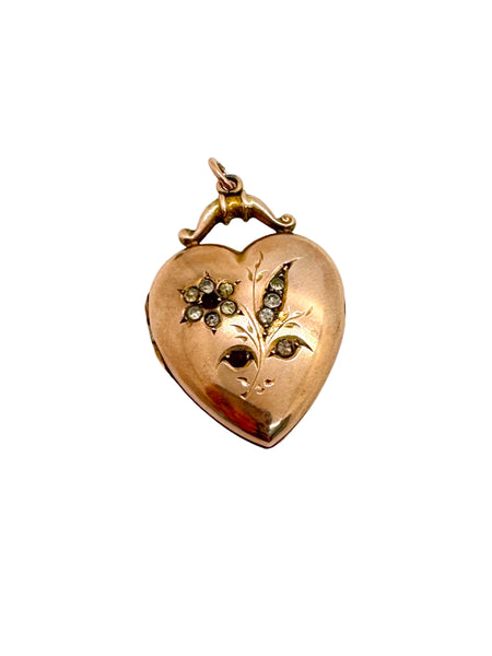 Antique Garnet Heart Locket