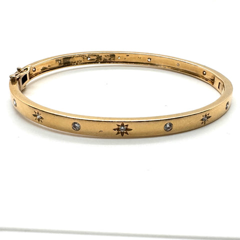 PC Gold and Diamond Starburst Bangle