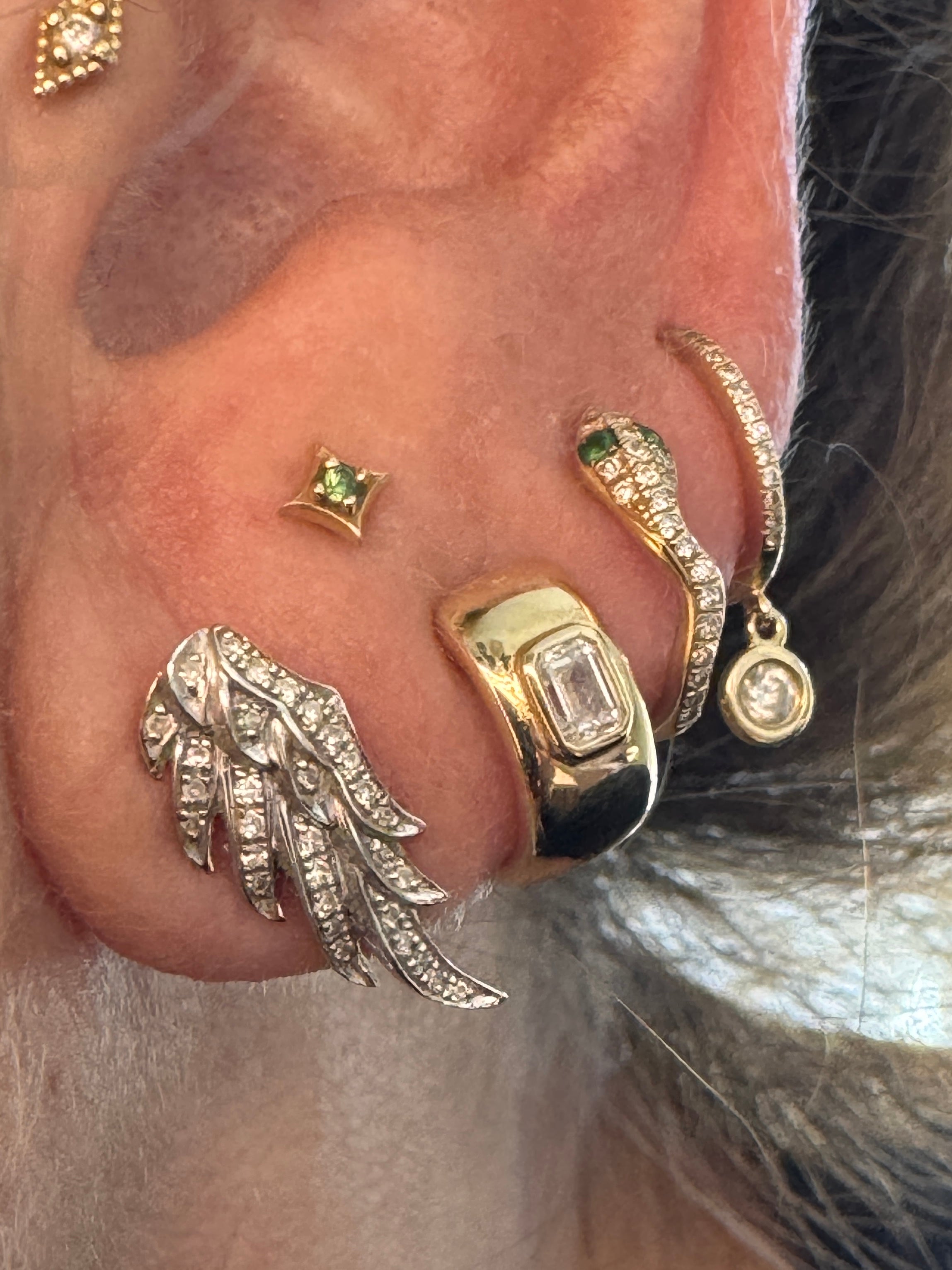 Angel Wings White Gold and Diamond Studs