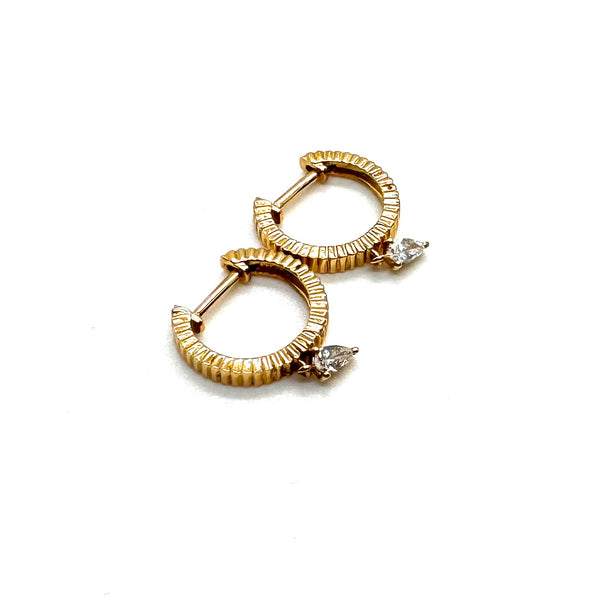 Engine Turned Diamond Huggies