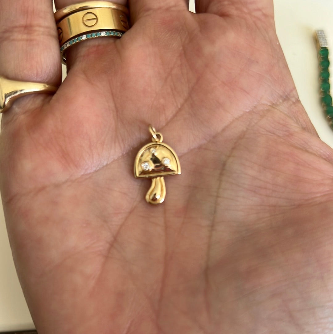 Gold Mushroom Charm