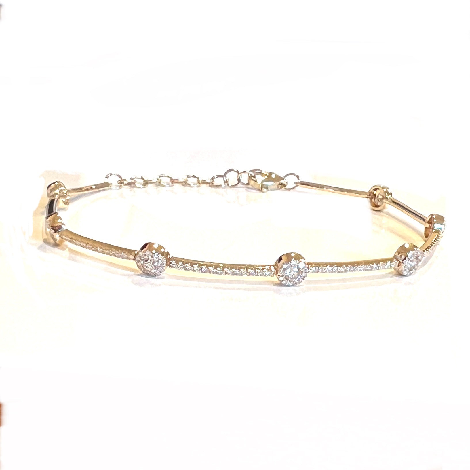Round Diamond Spacer Bracelet