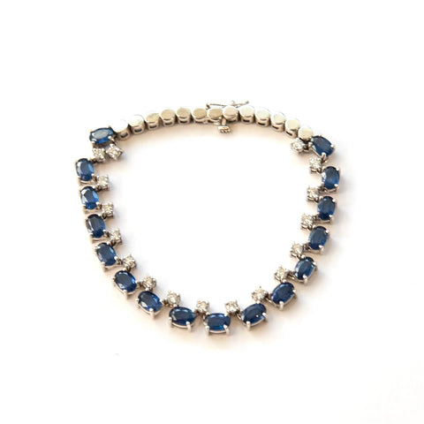 Vintage Sapphire Diamond WG Bracelet
