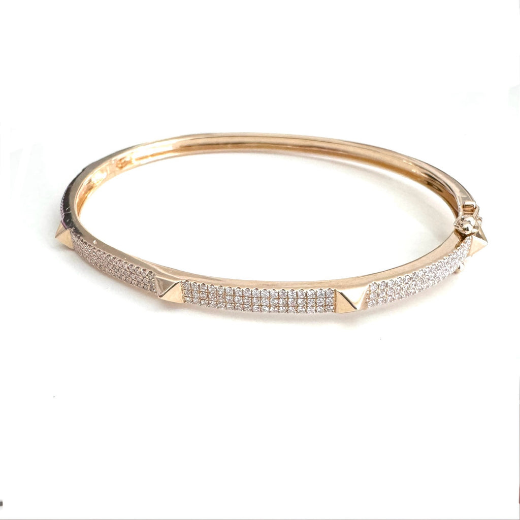 Rock stud and diamond bangle