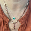 Emerald Diamond Sunburst Necklace