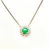 Emerald Diamond Sunburst Necklace