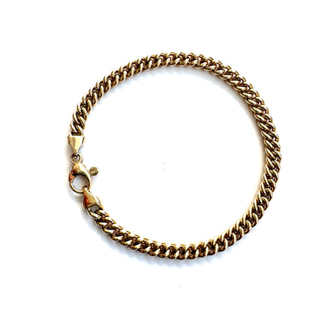 Solid Gold Cuban Chain Bracelet