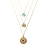Large Evil Eye Gold Coin Necklace