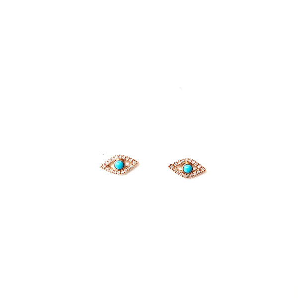 Diamond Evil Eye Studs with center stone - A.FIER LIFESTYLE