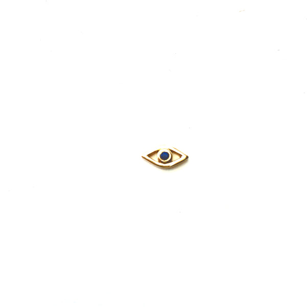 Gold Evil Eye Earring with Sapphire - SINGLE