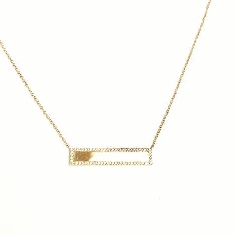 GOLD AND DIAMOND PLATE NECKLACE