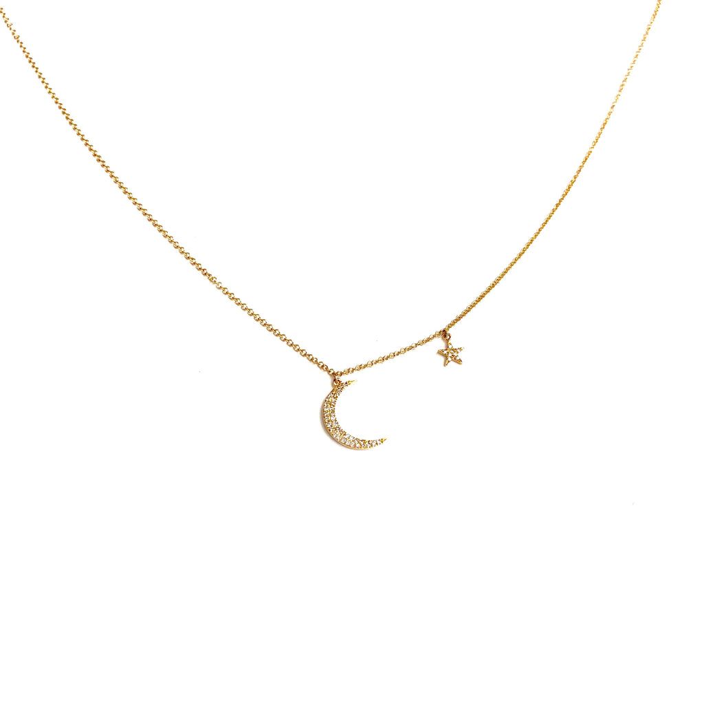 MOON AND STAR DIAMOND NECKLACE