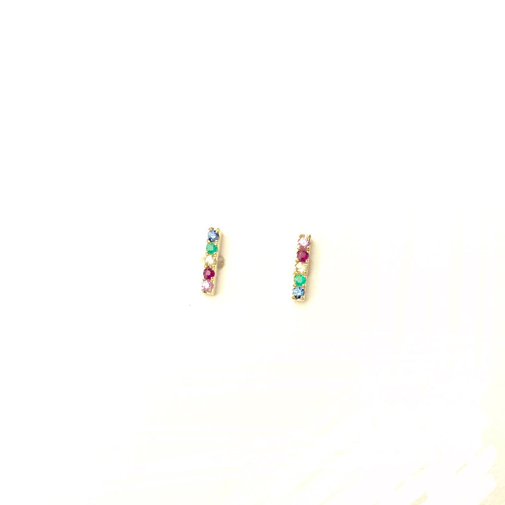 Mini Rainbow Stick Earrings - PAIR