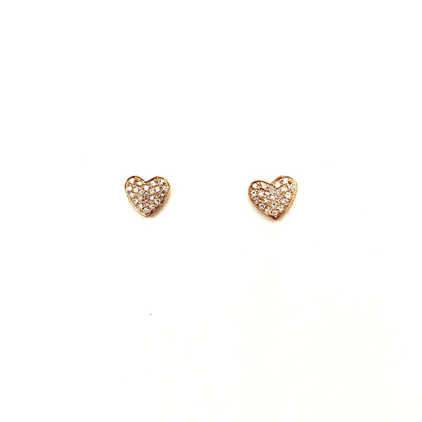 Rose Gold Diamond Heart Earrings