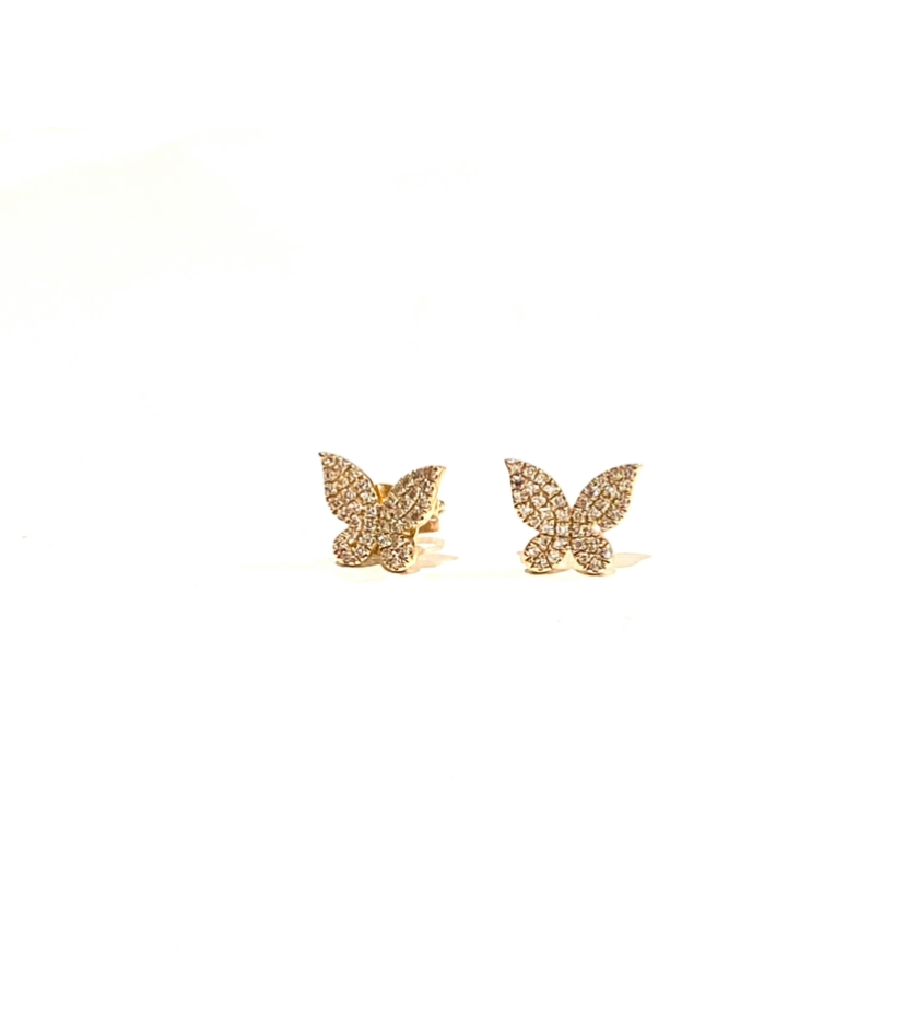 Pave diamond butterfly earrings