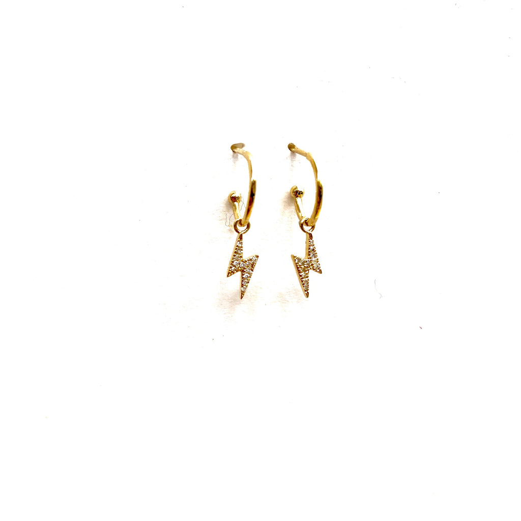 Lightning Bolt Diamond Earrings - PAIR