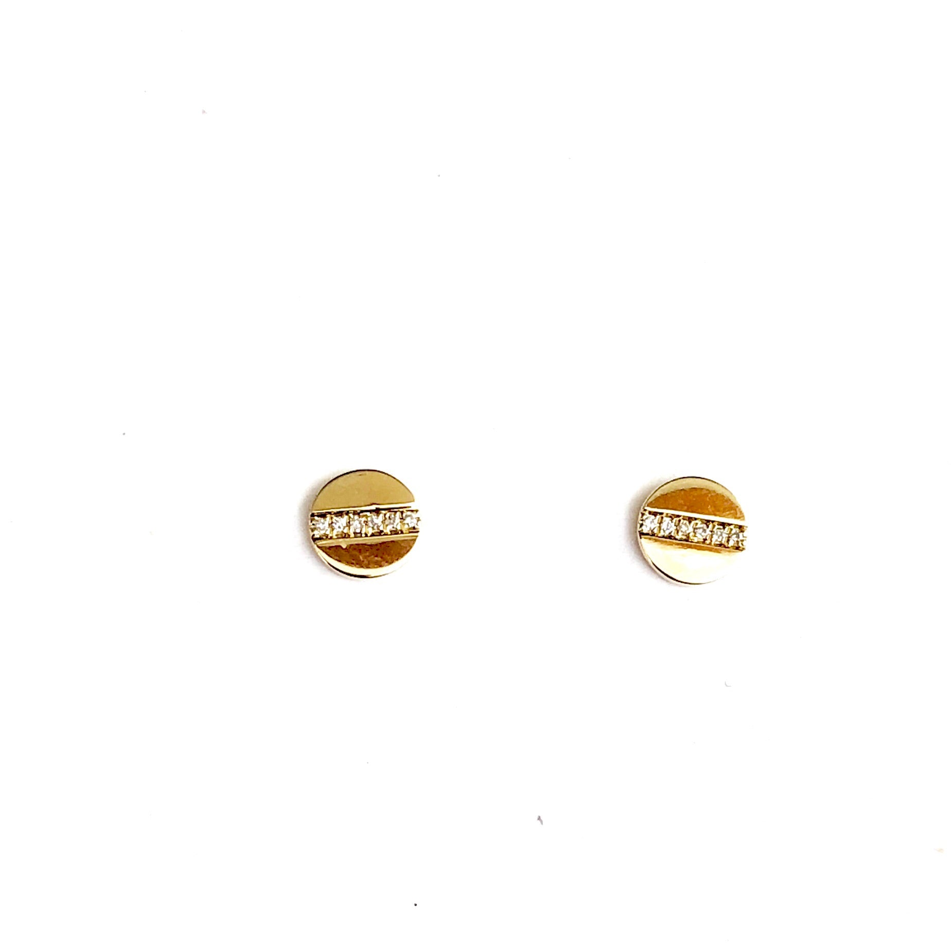 Gold & Diamond Nailhead Earrings
