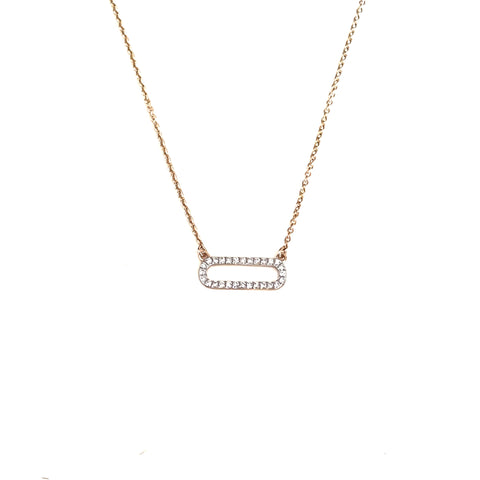 mini oval pave diamond necklace