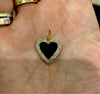 Black onyx and diamond heart charm