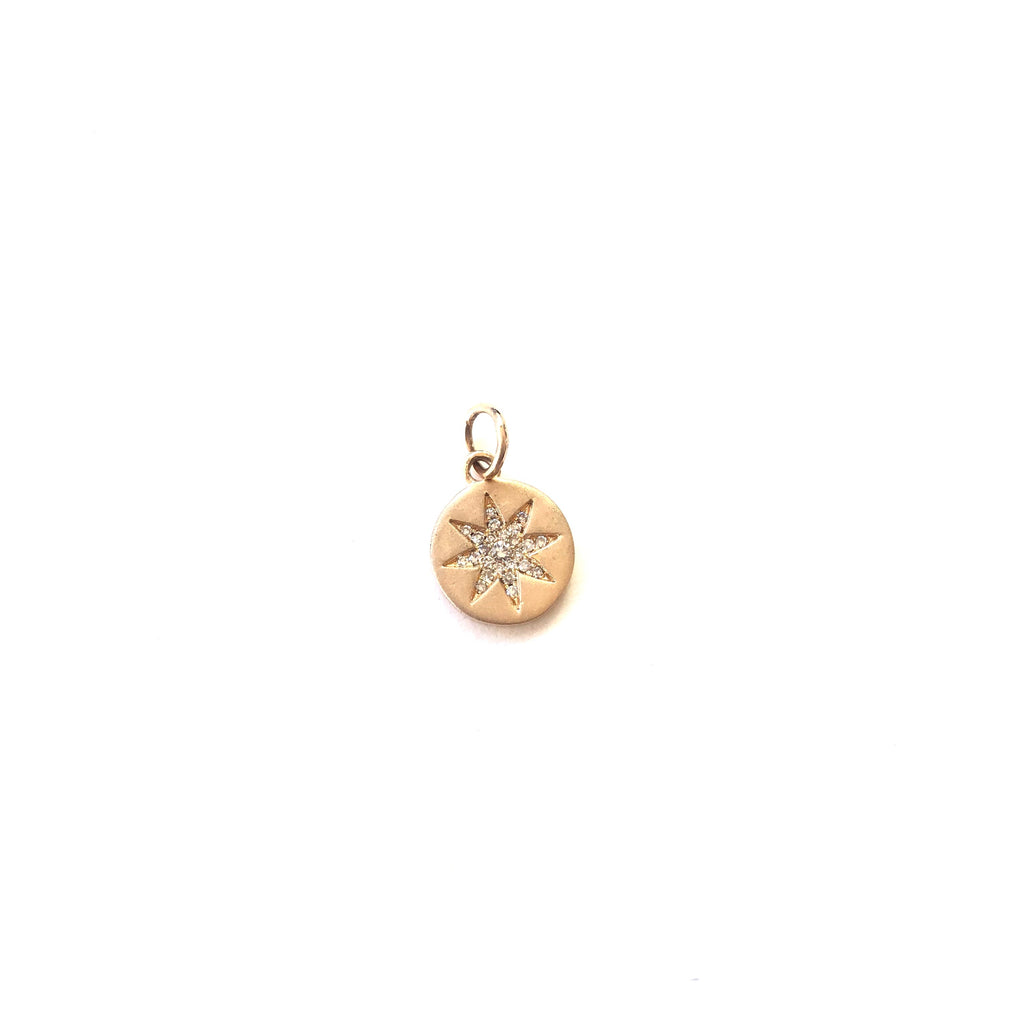 Small Brushed Gold Starburst Charm
