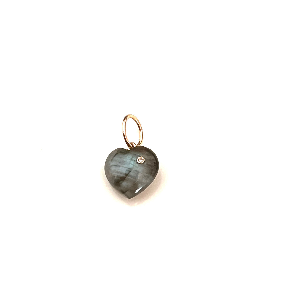 Mini Labradorite Heart Charm