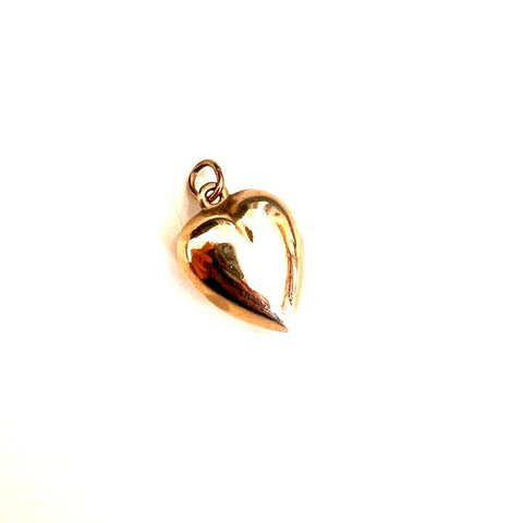 Vintage puffed gold charm