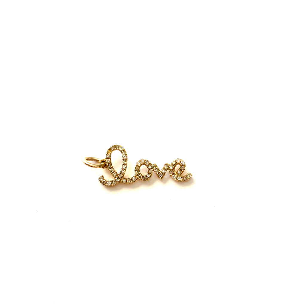 Cursive Love Diamond Charm