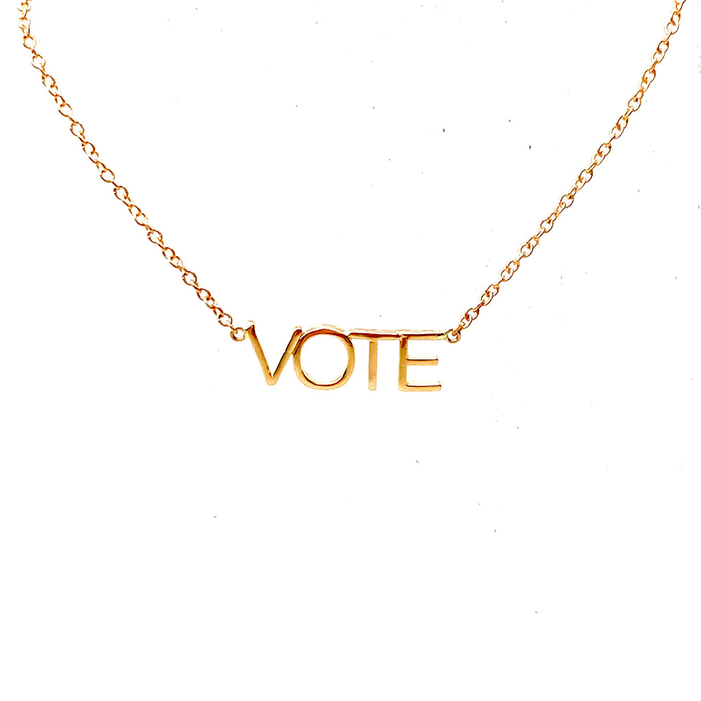 Gold VOTE necklace
