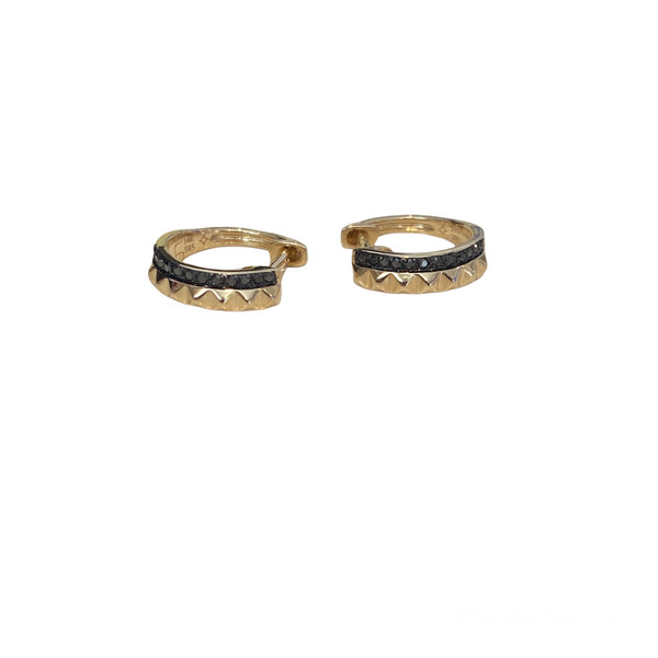 Black diamond and spike huggies