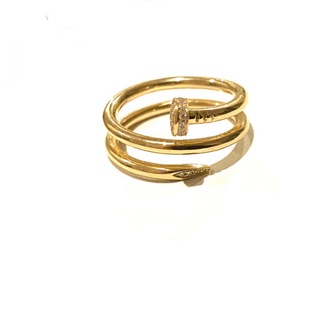 Solid Gold Nail Ring