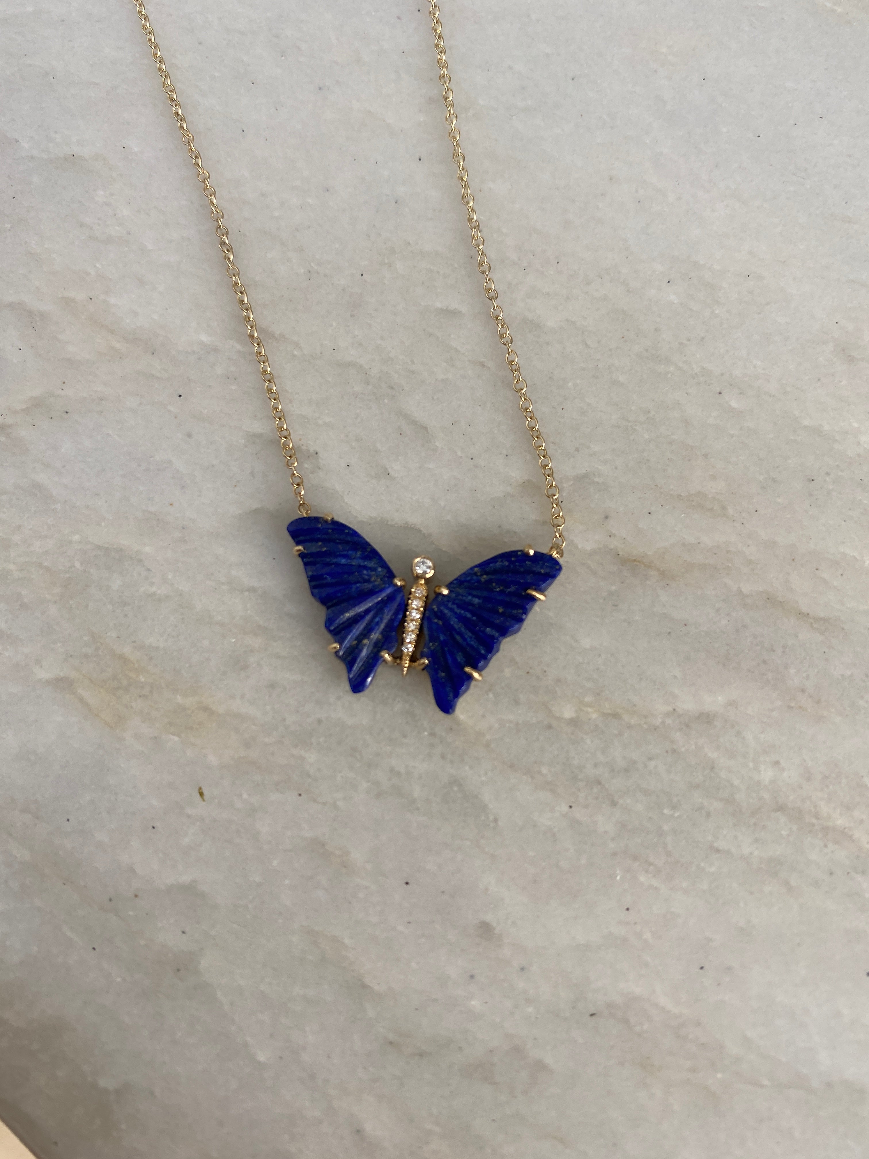 Gemstone Butterfly Necklace