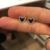 Mini Lapis and Diamond Heart Earrings - PAIR LP