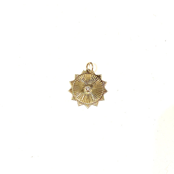 Throw Back Gold Sunburst Charm