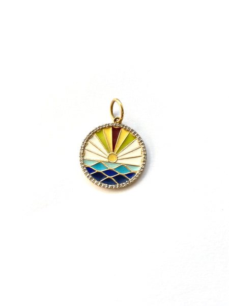 Ocean Enamel & Diamond Charm