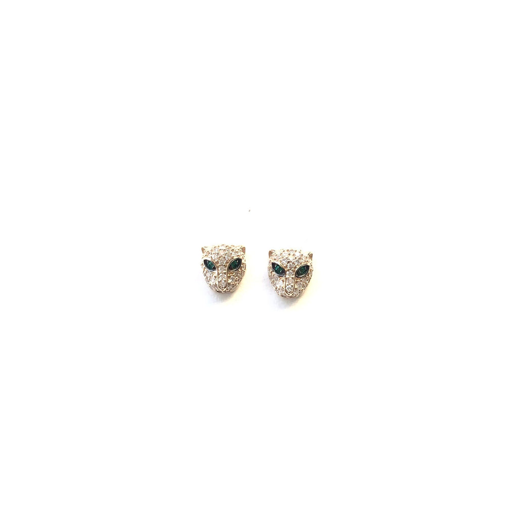 Mini Diamond Panther Earrings - PAIR