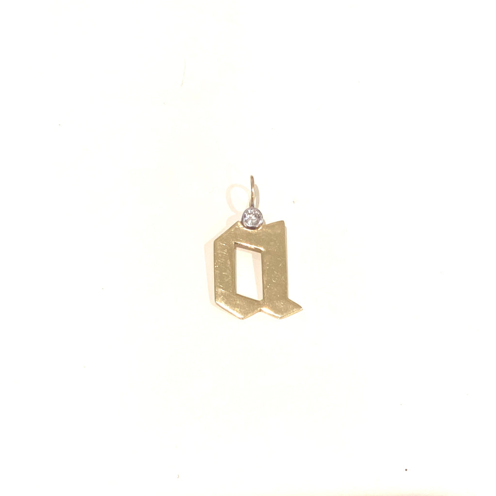 Gold Gothic Initial Charm