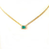 Emerald Solitaire Cuban Chain Necklace