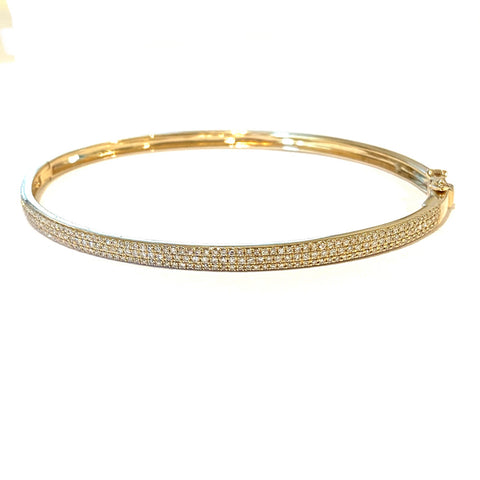 Thick Pave Gold Bangle