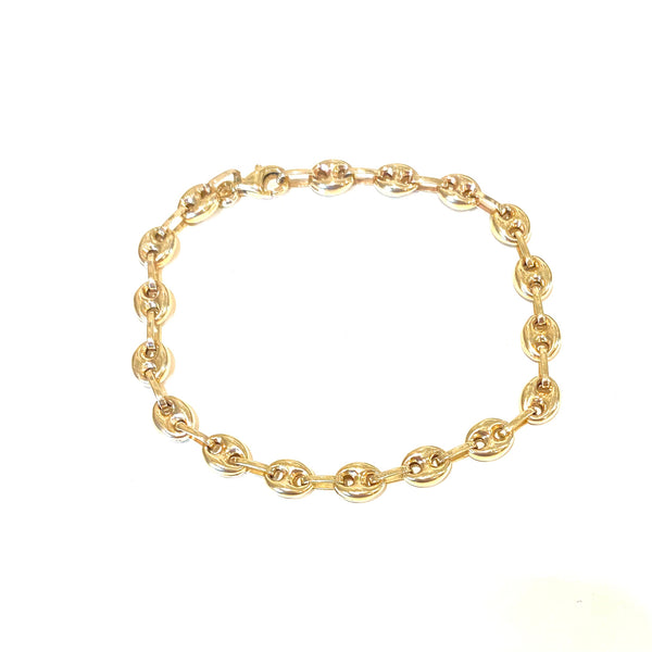 Puffed Mariner gold chain bracelet