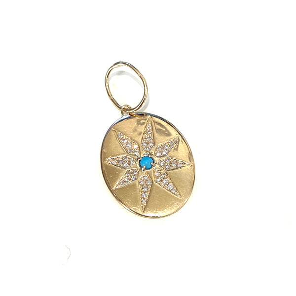Oval Diamond Starbust Charm