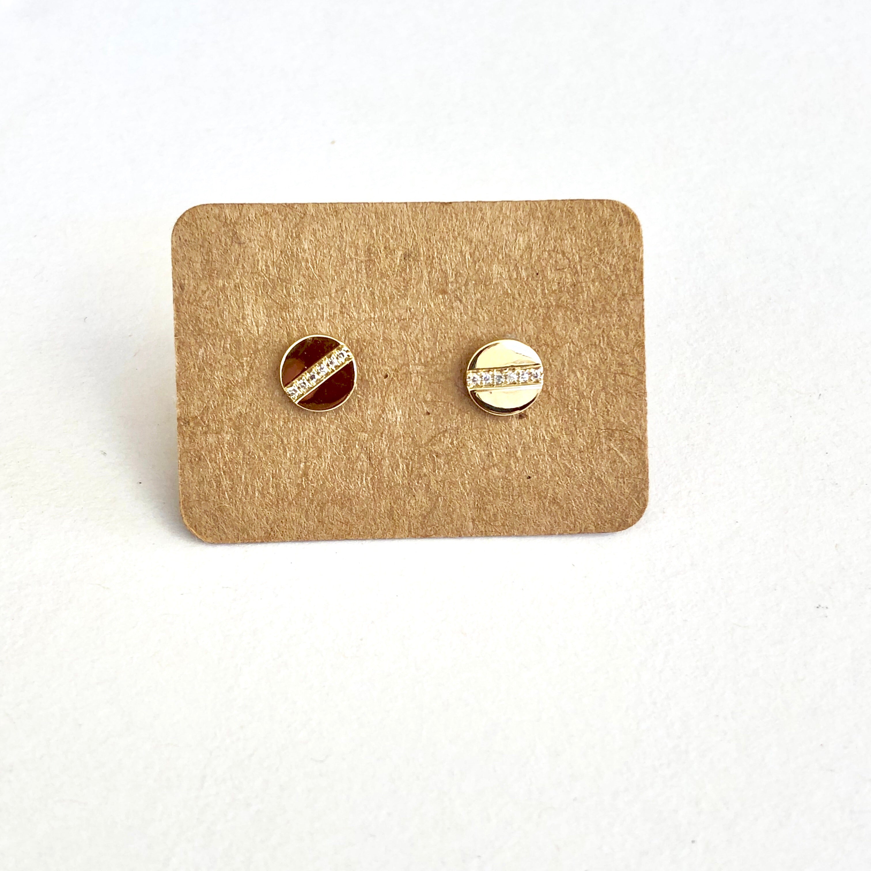 Gold & Diamond Nailhead Earrings