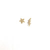 Bolt & Star Diamond Earrings - PAIR