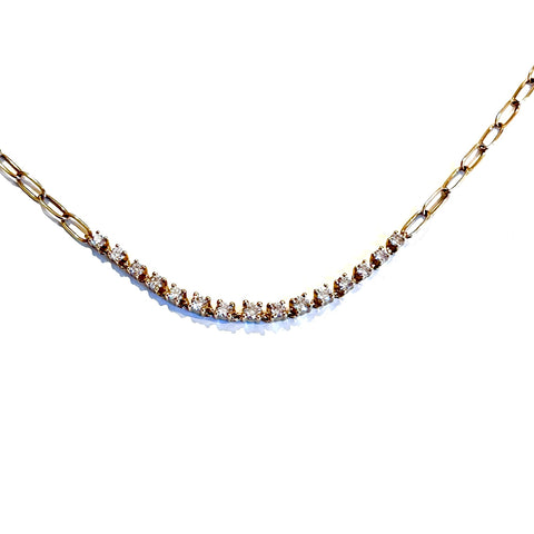 Partial tennis paper clip necklace