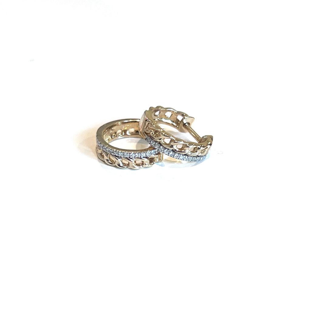 Chain and diamond Huggies