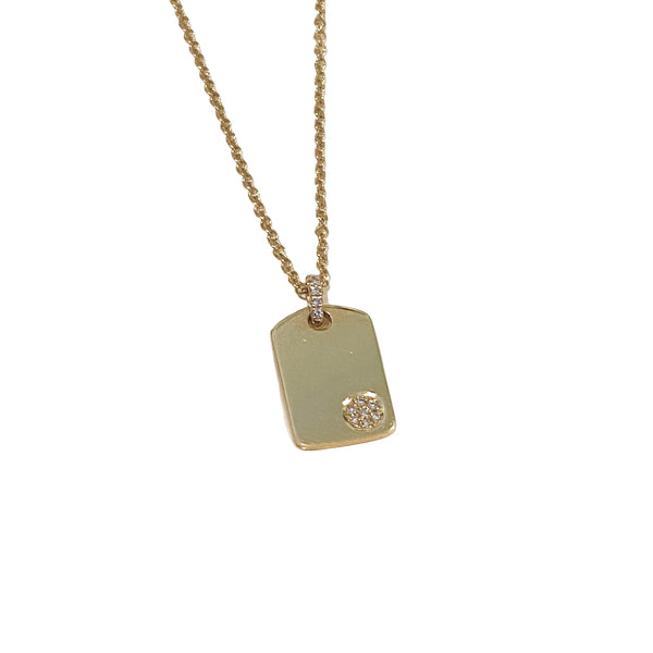 Dog Tag with diamond Necklace
