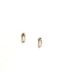 Diamond Safety Pin Stud Earrings - PAIR