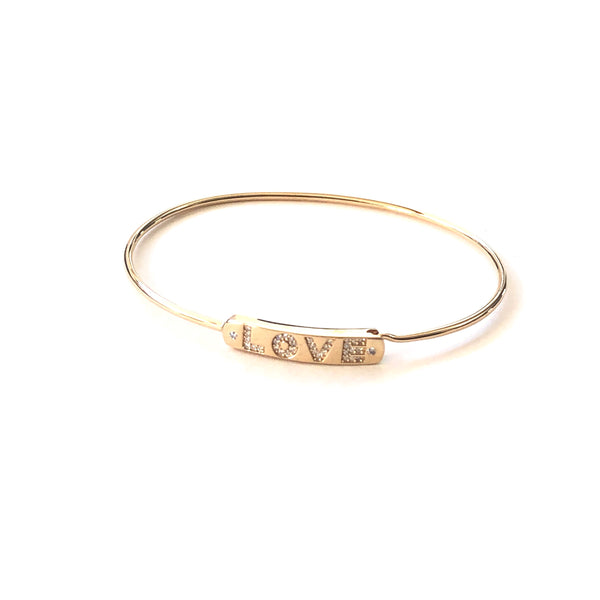 Diamond Love Bar Bangle